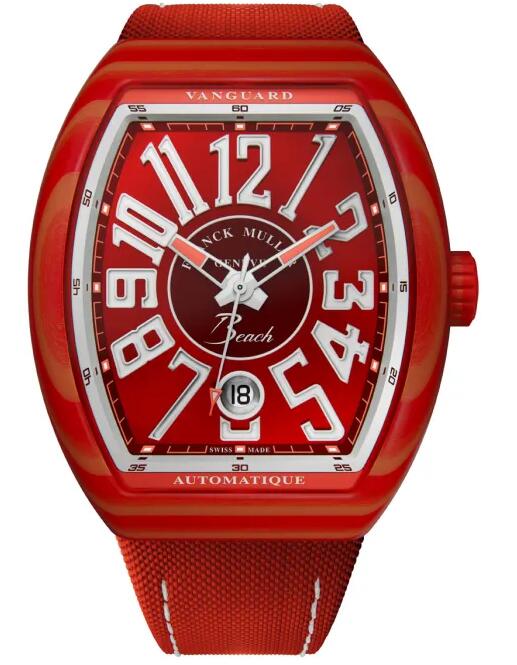 Best FRANCK MULLER Vanguard Beach V 41 SC DT BEACH GFRGFRG Red Replica Watch